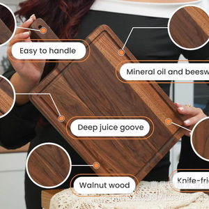 Acacia <b>Wood</b> Cutting Board Square With Handle Kitchen Chopping <b>Block</b> For Bread Fruit Household Use - Product Image 2
