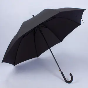 Hochwertiger automatischer offener gerader Regenschirm mit J-Griff 16K Winddicht Outdoor individueller Druck Logo-Stick Regenschirm