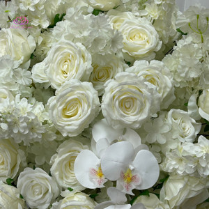 Wholesale 80cm Cream <strong>White</strong> <strong>Hanging</strong> Flower Balls Lightweight Faux Pomanders for Hotel Lobby &amp; Wedding Venue Decor - Product Image 6