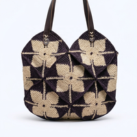 Sac fourre-tout décontracté en raphia tressé fait main, sac à bandoulière géométrique pour la plage et les voyages, doux, pour femme, marque privée OEM ODM