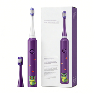 Brosse à dents électrique pour enfants, alimentée par piles AA, 6 modes, brosse sonique, étanche IPX7, avec 2 têtes, minuterie pour les soins bucco-dentaires des enfants - Product Image 1