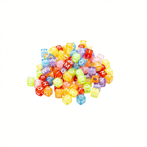 Cuentas de letras Ilan de 6x6 mm, colores transparentes, 17 g, para la fabricación de joyas - Product Image 2