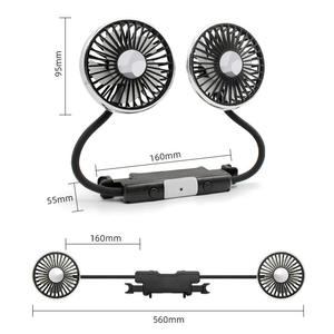 Ventilateur de voiture à double tête F310 12V 24V USB, ventilateur de refroidissement à col flexible pour camions et voitures avec design portable - Product Image 5
