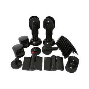 Xinshengfa Bathroom Partition Hardware Kit Black Nylon Support Legs Hinges Locks <b>Brackets</b> For Public Restrooms - Product Image 2
