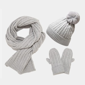 2023 recién llegado, venta al por mayor, conjuntos <span class=keywords><strong>de</strong></span> guantes y gorros <span class=keywords><strong>de</strong></span> punto <span class=keywords><strong>de</strong></span> invierno, 7 <span class=keywords><strong>colores</strong></span> disponibles, incluida la bufanda para clima frío - Product Image 1