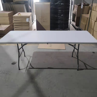 Table pliante en plastique de 8 pieds Bjflamingo Table pliante en aluminium de 8 pieds