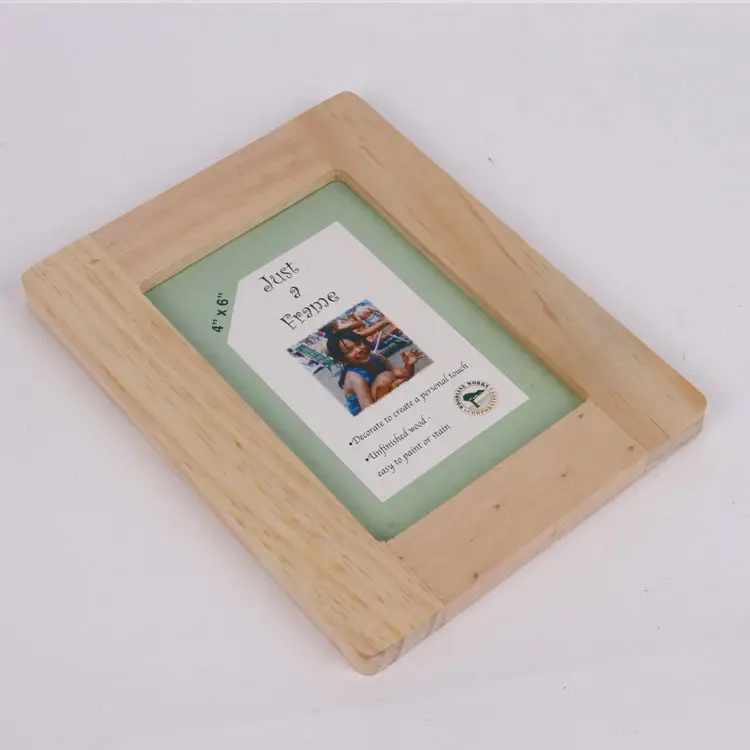 Moldura de madeira de pinha personalizada sem acabamento moldura de foto em madeira