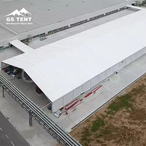 Carpa Temporal de 15mx30m para Almacenamiento Industrial, Contenedor para Basura, Residuos, Polvo, con Dos Puertas Enrollables - Product Image 1