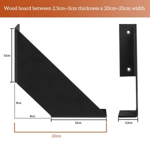 Allemagne Angle Bracket 4er set 15cm Regalhalterung Schwarz Regaltrager Stutzen Eisen Regalwinkel fourrure Winkel Regal - Product Image 4