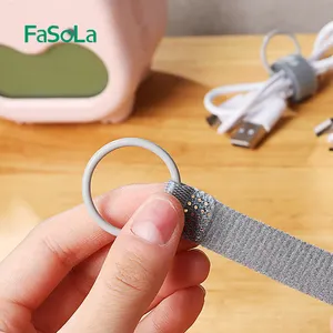 FaSoLa 8PCS Reusable Cable Ties with Hook Adjustable Cord Organizer Ties Multi-purpose Hook Loop Cable Management Wire Ties