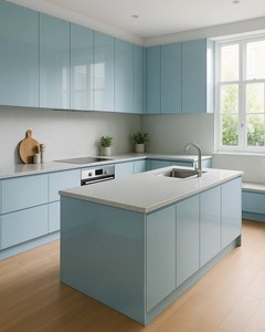 Armoire <span class=keywords><strong>de</strong></span> <span class=keywords><strong>cuisine</strong></span> moderne <span class=keywords><strong>de</strong></span> style shaker <span class=keywords><strong>pour</strong></span> appartement <span class=keywords><strong>peinture</strong></span> brillante meubles en bois avec évier armoires <span class=keywords><strong>de</strong></span> base conception <span class=keywords><strong>de</strong></span> <span class=keywords><strong>cuisine</strong></span> à domicile - Product Image 1