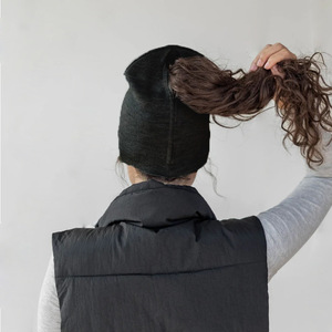 Từ trở lại Pony đuôi Visor <span class=keywords><strong>Hollow</strong></span> <span class=keywords><strong>hat</strong></span> dệt kim len nhiệt ấm earmuff <span class=keywords><strong>hat</strong></span> Slouchy ponytail lỗ Beanie mũ cho phụ nữ - Product Image 2