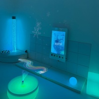 Kit de Sala Sensorial: Set de Esquina con Tubo de Burbujas, Equipo Interactivo Calmante, Columna de Burbujas LED con Asiento Acolchado para Autismo