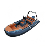 Yacht semi-rigide de luxe LUX460 en aluminium de 4,6 m avec plancher en EVA et tour de wakeboard pour la navigation côtière, petit bateau familial