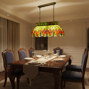 Lámpara Colgante LED de Vidrio Hecha a Mano con Diseño de Libélula de 42 Pulgadas, Seis Luces, para Mesa de Billar, Hogar, Bar, Comedor, Iluminación y Decoración - Product Image 2