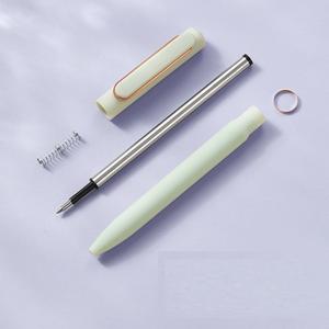 Tekan pena netral untuk menyesuaikan LOGO Morandi kepala peluru 0.5mm pena tanda tangan iklan logam - Product Image 6