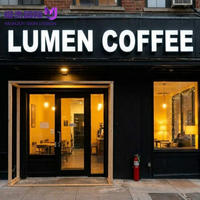 Enseigne LED 3D personnalisée à éclairage frontal, enseignes murales lumineuses avec logo, enseignes LED pour entreprises, signalétique lumineuse pour cafés et restaurants