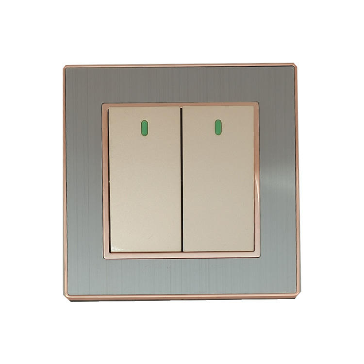 VNX Modern Metal UK Standard 1/2/3/4 Gang Push Button 10A Metal Electric Light Wall Switches for House