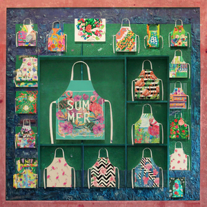 Nhiệt đới lá Flamingo in linen không tay Tạp dề cho trẻ em người lớn 22 màu sắc để làm sạch nấu ăn sơn giáng sinh mặc - Product Image 3