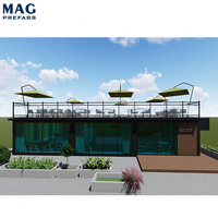 Maisons modulaires préfabriquées 20 pieds 40 pieds Café Restaurant mobile en conteneur avec cuisine