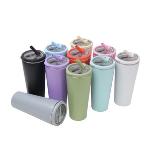 Stainless Steel Insulated Tumbler With Straw And Lid Travel Water <b>Bottle</b> 20oz For Outdoor Use - Product Image 2