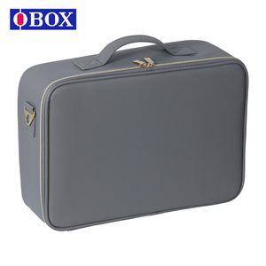 Sac de rangement de maquillage portable en <span class=keywords><strong>cuir</strong></span> noir durable OBOX pour filles, tendance, élégant, résistant à l'eau, fermeture à glissière - Product Image 4