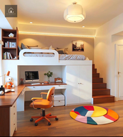 XINGRUO Lit mezzanine personnalisé pour chambre d'enfant, armoire blanche, bureau d'étude, penderie, rangement, appartement, hôtel, projet de villa