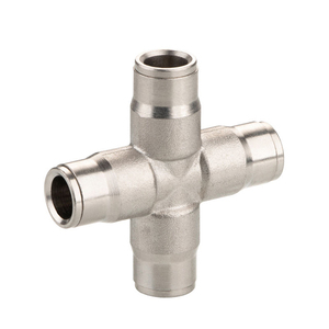 Sistema di raffreddamento a nebulizzazione ad alta pressione, raccordi a croce in <span class=keywords><strong>ottone</strong></span> da <span class=keywords><strong>3</strong></span>/16 pollici, connettore rapido a quattro vie con blocco a scorrimento - Product Image 1