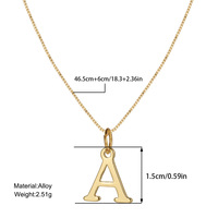 Collier Pendentif Lettre Doré et Argenté pour Femme, Chaîne en Acier Inoxydable, Breloque en Alliage Électroplaqué, Bijou Minimaliste