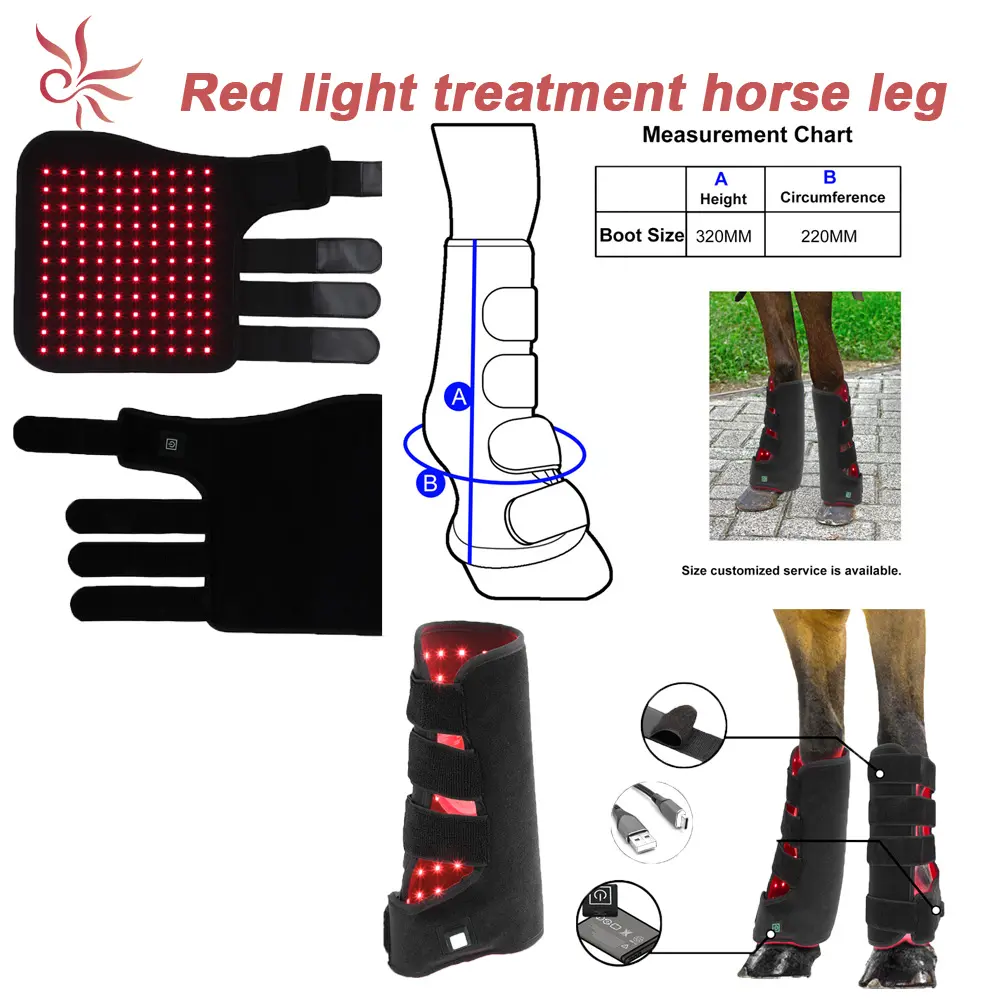 カスタム赤外線パッドLED赤色光療法ペット用動物馬療法ラップパッド馬の足は痛み療法ベルトラップを治療します