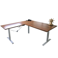 Table automatique réglable haut de gamme en forme de L assis-debout grand bureau d'angle