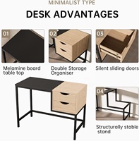 Table de bureau d'angle en gros d'usine avec tiroirs, table d'étude et d'écriture pour étudiants