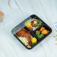 Usine en gros 3 compartiments bento préparation de repas boîte d'emballage micro-ondes PP récipient alimentaire