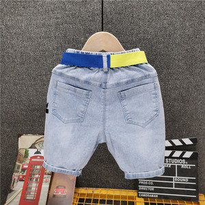 Productos en Oferta, Jeans de Verano para Niños con Estampado de Letras, Estilo Coreano con Cinturón a la Moda - Product Image 2