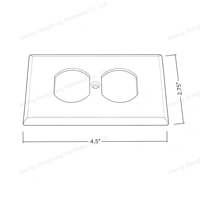 Plaque murale pour prise double 1-gang en polycarbonate incassable, cache-prise blanc en plastique thermodurcissable pour boîtier de prise électrique