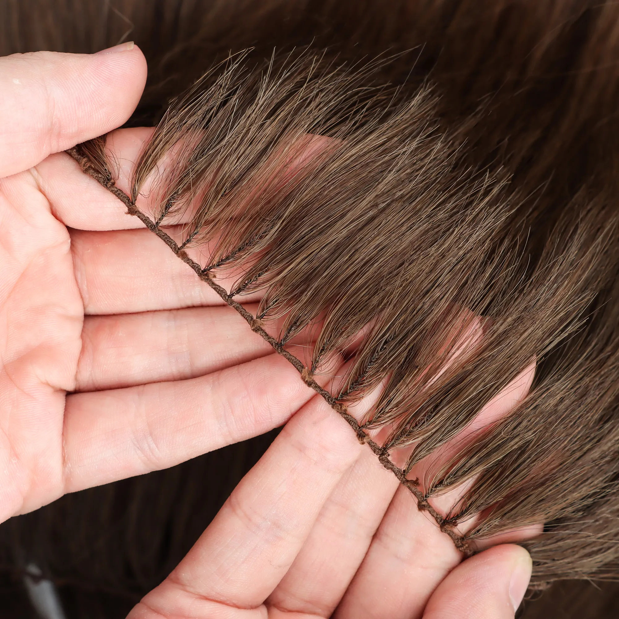 कच्चे बाल थोक शीर्ष रूसी सबसे लोकप्रिय डबल खींचा अदृश्य 100% मानव बाल पंख बाल एक्सटेंशन