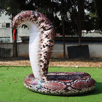 2026 Modèle de serpent cobra gonflable géant réaliste et personnalisé pour l'extérieur, 3m, garantie 2 ans, pour défilé