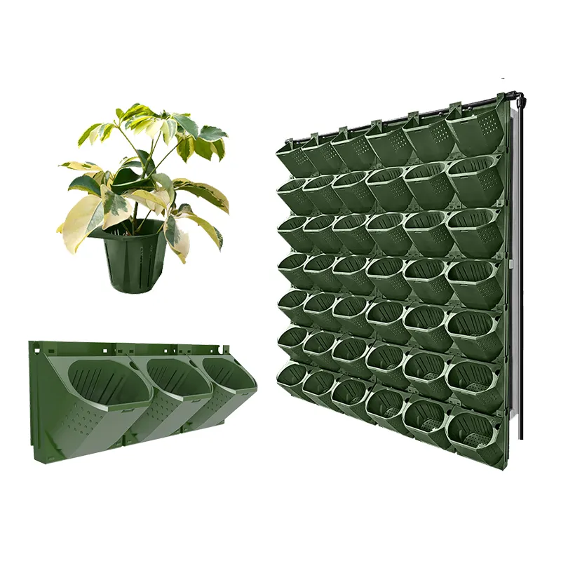 Heiße Verkäufe Stapelbarer Blumentopf Wandbehang Vertikaler Pflanzer 3 Löcher Pflanzen Vase Für Mall Home Gardening Decor
