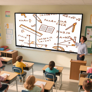 Hệ thống kỹ thuật số 4-in-1 LCD quảng cáo low-mờ Video hệ thống tường cho văn phòng hành lang cửa hàng bán lẻ có tính năng hoạt hình đồ họa - Product Image 1