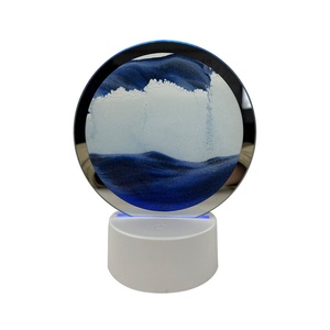 3D Dynamic Moving Sand Art Table Lamp LED Quicksand Painting Night Light Remote Control <b>Desk</b> Lamp Home Decor - Product Image 4