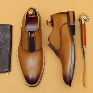 Nouvelles Bottines Habillées en Cuir pour Hommes, Modèle 2026, Style Britannique, Haut de Gamme, Couleur Grise, Chaussures pour Hommes - Product Image 4