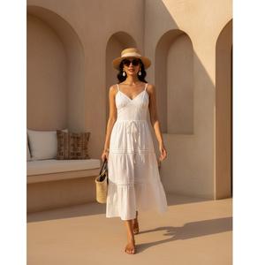 Robe de plage décontractée pour femmes, tissu doux et confortable, design fluide, parfaite pour les vacances d'été et le quotidien - Product Image 1