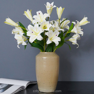 ZZLTY Bouquet de luxe personnalisé en fleurs artificielles 3D à <span class=keywords><strong>trois</strong></span> têtes, nouveau design, pour mariage et décoration intérieure - Product Image 1