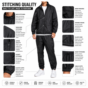 Men's Tracksuit Activewear Windbreaker Jogging <b>Suit</b> Full Top Set Custom Logo Custom Manufacturer 100%Nylon <b>For</b> <b>Sale</b> - Product Image 5
