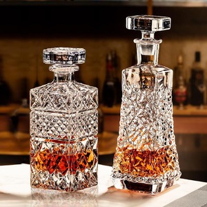 Bình rót rượu vang cao cấp kiểu châu Âu, chất liệu thủy tinh, có vòi rót pha lê, chai rượu vang đỏ gia dụng, nắp cao cấp - Product Image 1