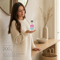 Pengharum Ruangan Black Cherry Reed Diffuser 200ml Botol Kaca Bening Stik Putih Grosir OEM ODM Pemasok Label Pribadi