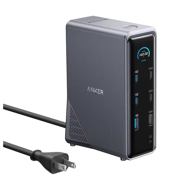 Anker Prime 14-Port Docking Station 160W Max Output 10Gbps Fast Data Transfer Smart Interface for Real-Time Audio Ethernet Dual