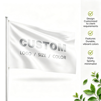 Drapeau publicitaire personnalisé 3x5 pieds en fibre 100% polyester, impression numérique couleur, écologique, conception de logo personnalisée