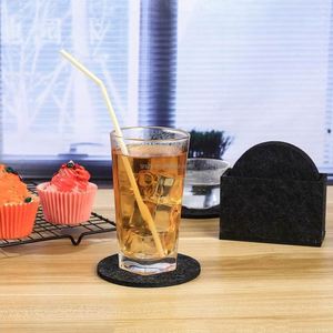 Factory Price High Quality <b>Felt</b> Coaster Durable Material Easy-Cleaning <b>Felt</b> Round Coaster Set - Product Image 5