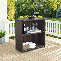 Offre Spéciale 2025 – Nouvelle Armoire Latérale Moderne en Rotin Écologique pour Extérieur, Meuble Bar de Jardin, Table et Chaise, Casier à Vin